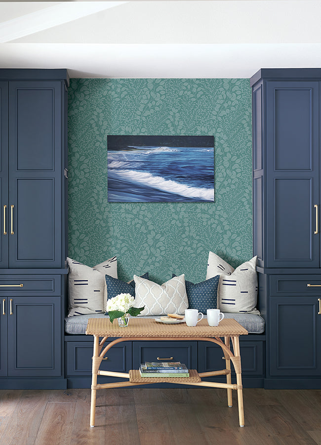 Elin Sky Blue Berry Botanical Wallpaper  | Brewster Wallcovering - The WorkRm