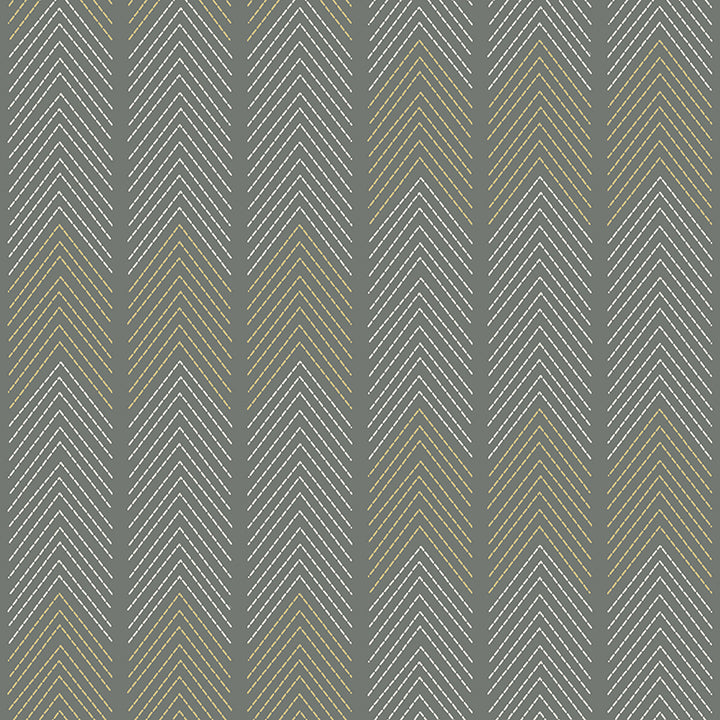 Picture of Nyle Dark Grey Chevron Stripes Wallpaper