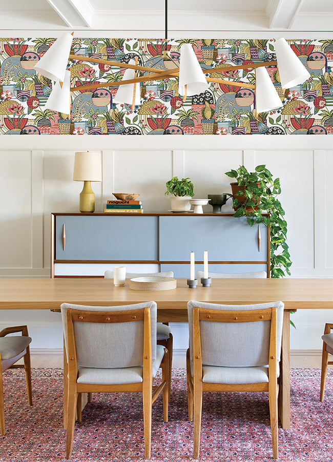 Fika Plum Blissful Birds & Blooms Wallpaper  | Brewster Wallcovering - The WorkRm