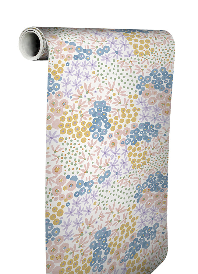 Floral Bunch Multi Bright Peel and Stick Wallpaper - Brewster Wallcovering