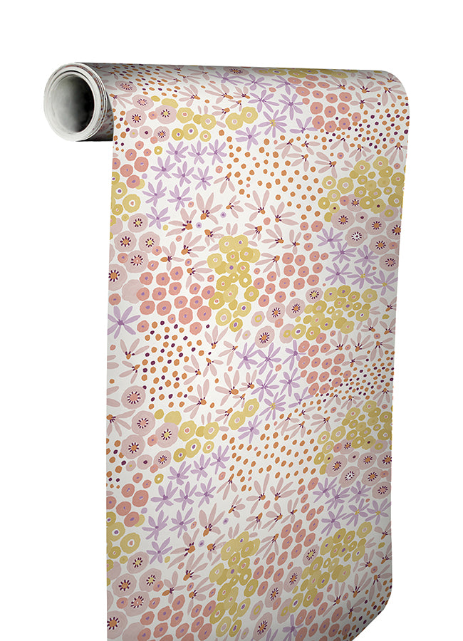 Floral Bunch Multi Warm Peel and Stick Wallpaper - Brewster Wallcovering