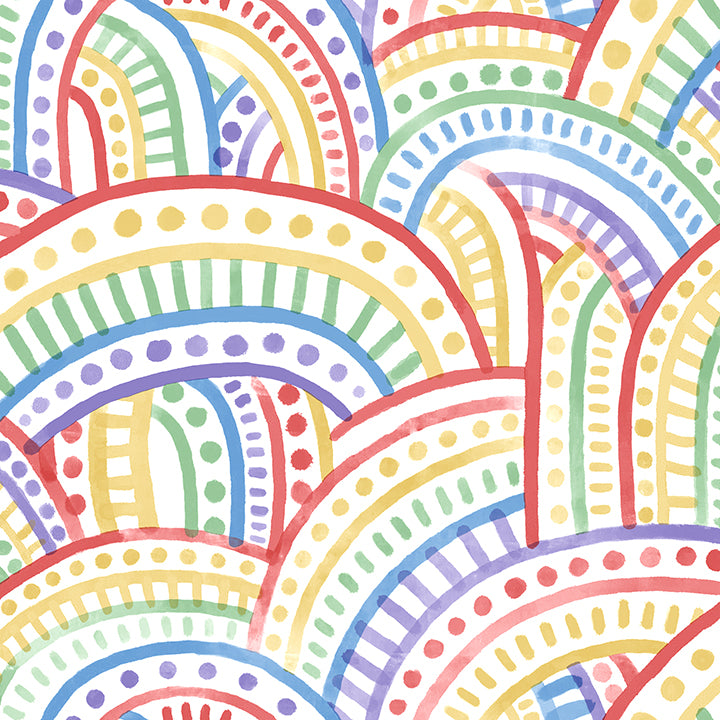 Picture of Retro Rainbow Multi Peel and Stick Wallpaper