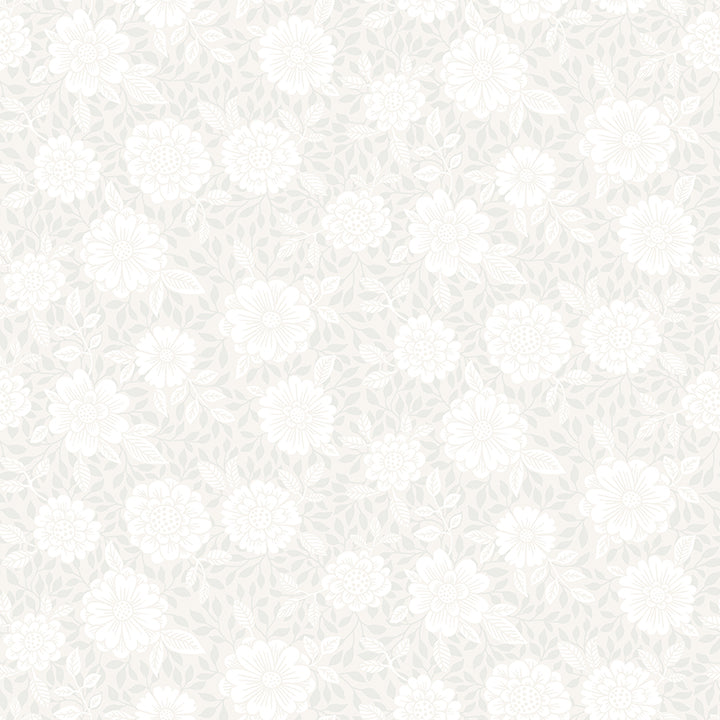 Picture of Lizette Light Grey Charming Floral Wallpaper