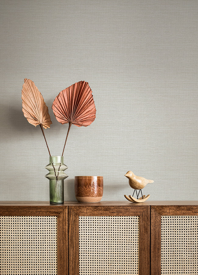 Agave Grey Faux Grasscloth Wallpaper  | Brewster Wallcovering - The WorkRm