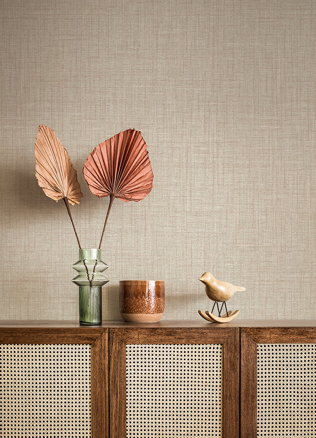 Lanister Taupe Texture Wallpaper - Brewster Wallcovering