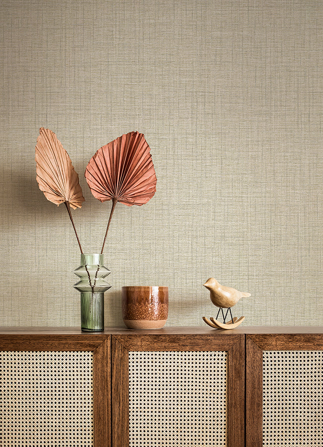 Lanister Olive Texture Wallpaper - Brewster Wallcovering