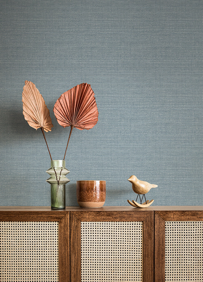 Agave Denim Faux Grasscloth Wallpaper  | Brewster Wallcovering - The WorkRm