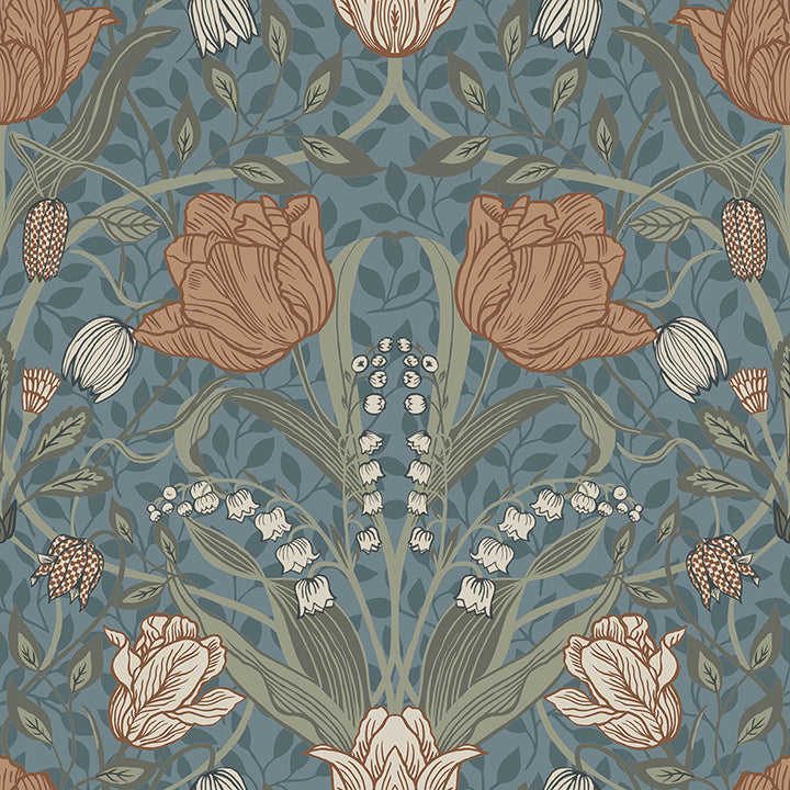 Picture of Fillippa Blue Tulip Wallpaper