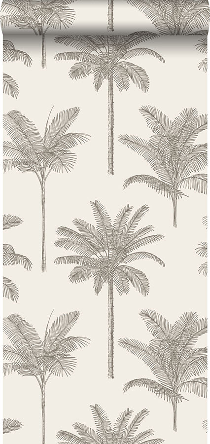 Taj Beige Palm Trees Wallpaper  | Brewster Wallcovering