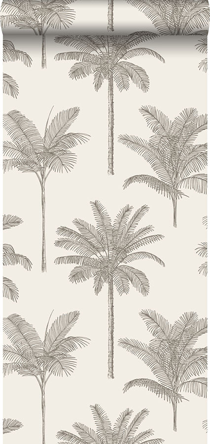 Taj Beige Palm Trees Wallpaper - Brewster Wallcovering