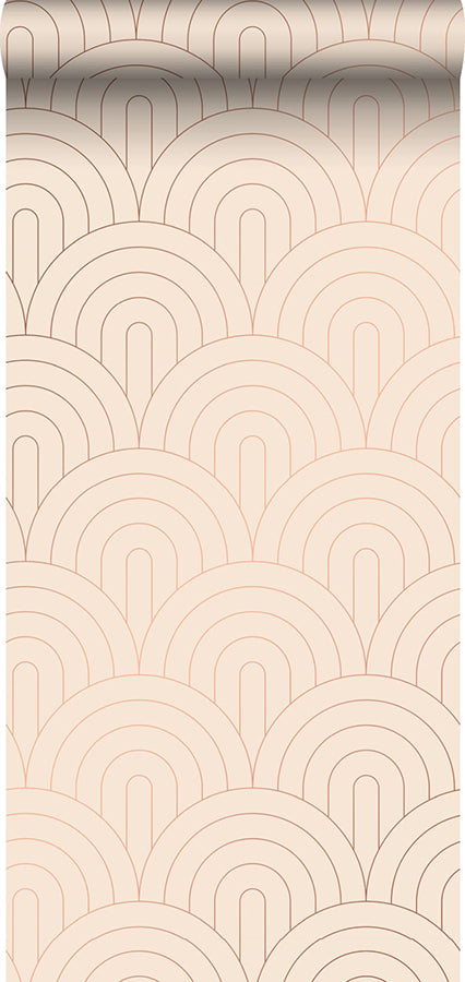 Lalique Pink Art Deco Motif Wallpaper - Brewster Wallcovering