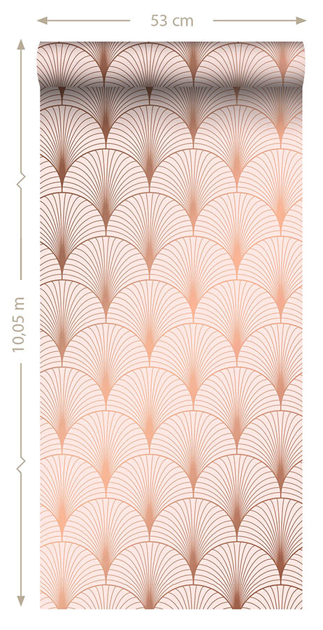 Lempicka Pink Art Deco Motif Wallpaper - Brewster Wallcovering