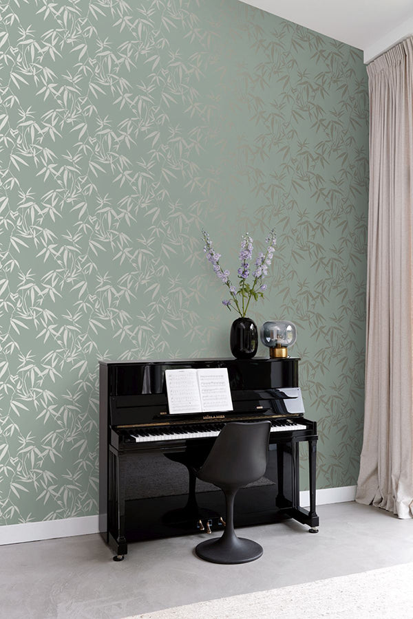 Guadua Green Bamboo Leaves Wallpaper - Brewster Wallcovering