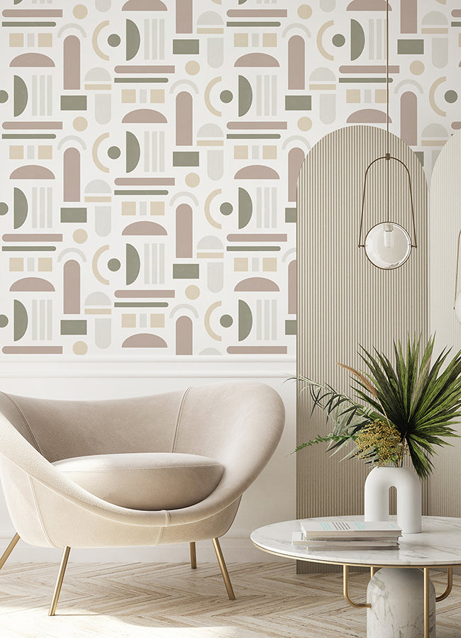 Terracotta Wiles Peel and Stick Wallpaper  | Brewster Wallcovering
