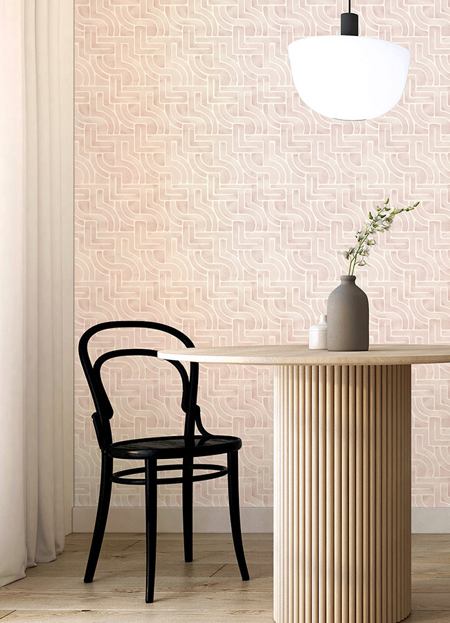 Blush Blythe Peel and Stick Wallpaper - Brewster Wallcovering