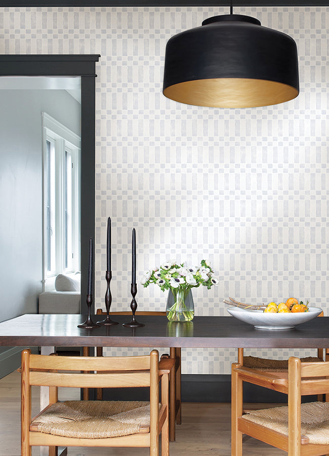 Grey Alix Peel and Stick Wallpaper - Brewster Wallcovering