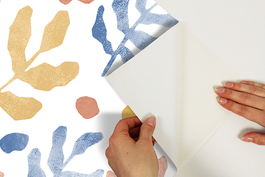 Blue & Orange Mira Peel and Stick Wallpaper  | Brewster Wallcovering