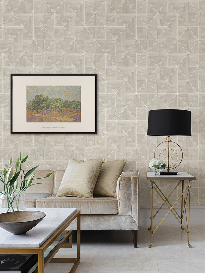 Taupe Lazlo Peel and Stick Wallpaper  | Brewster Wallcovering - The WorkRm