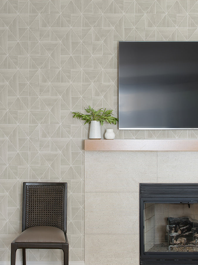 Taupe Lazlo Peel and Stick Wallpaper  | Brewster Wallcovering - The WorkRm