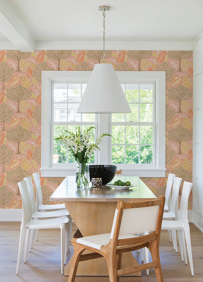 Kiah Blush Forest Wallpaper  | Brewster Wallcovering - The WorkRm