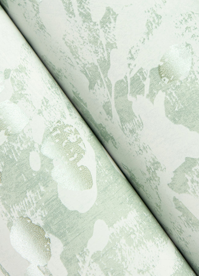 Dori Light Green Painterly Floral Wallpaper - Brewster Wallcovering