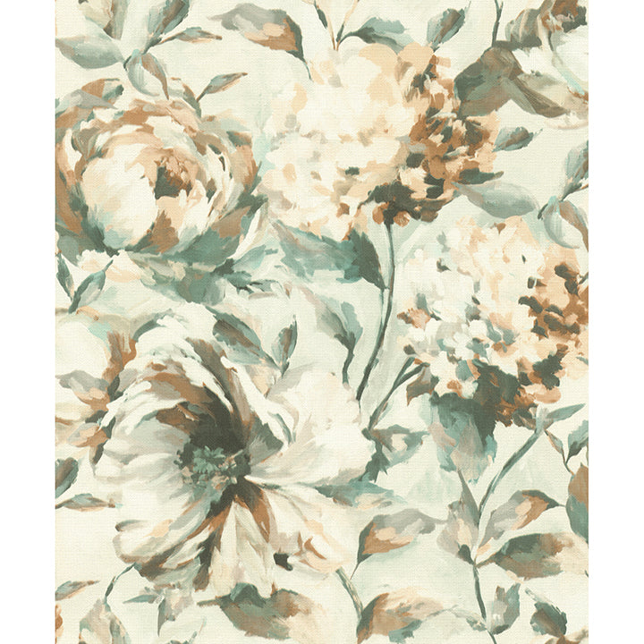 Brewster Wallcovering-Attia Light Blue Floral Wallpaper