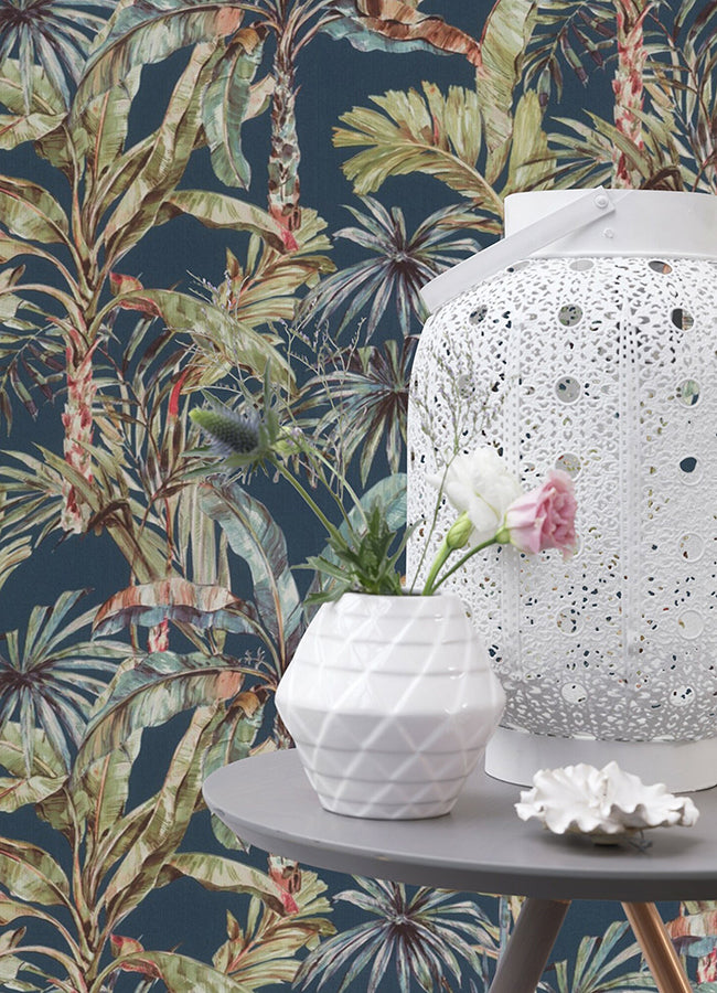 Calle Blue Tropical Wallpaper  | Brewster Wallcovering - The WorkRm