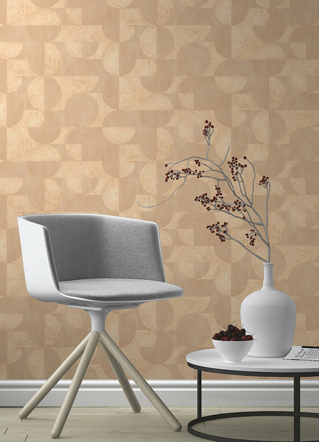 Barcelo Light Brown Circles Wallpaper  | Brewster Wallcovering - The WorkRm