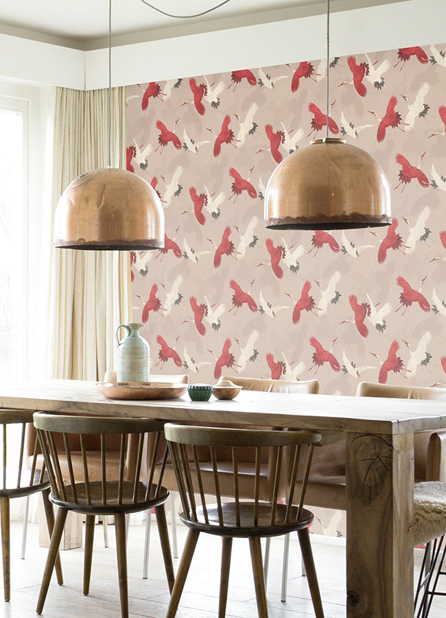 Kusama Neutral Crane Wallpaper  | Brewster Wallcovering - The WorkRm