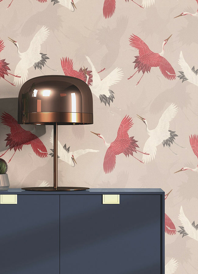 Kusama Neutral Crane Wallpaper  | Brewster Wallcovering - The WorkRm