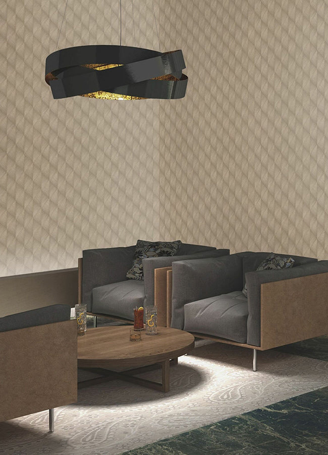 Miro Brown Geo Wallpaper  | Brewster Wallcovering - The WorkRm