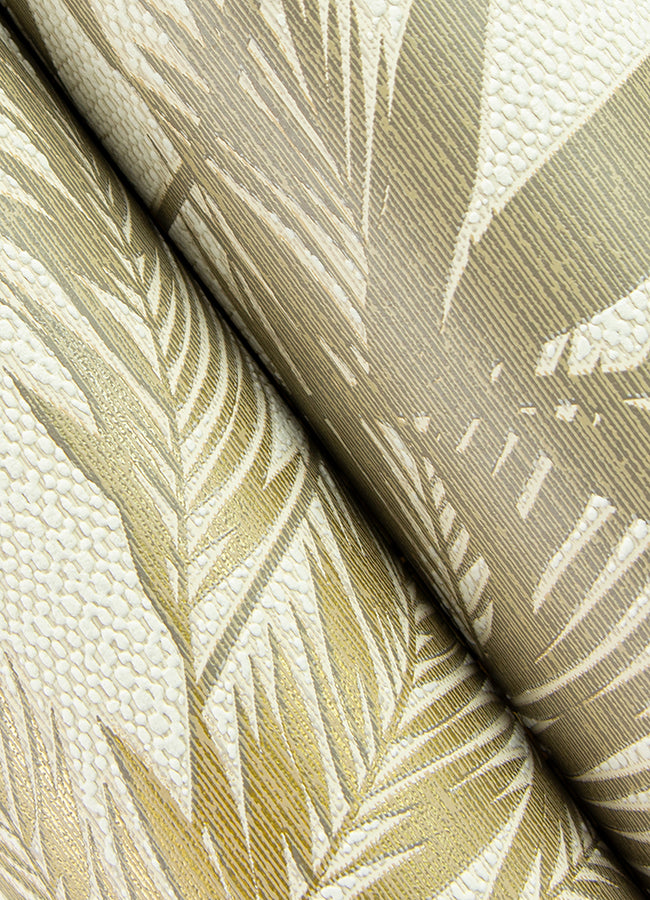 Saura Brown Frond Wallpaper  | Brewster Wallcovering - The WorkRm