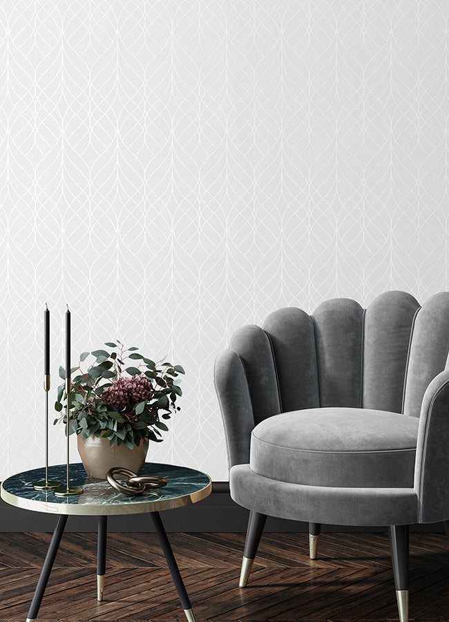 Hartley Light Grey Geo Wallpaper  | Brewster Wallcovering - The WorkRm