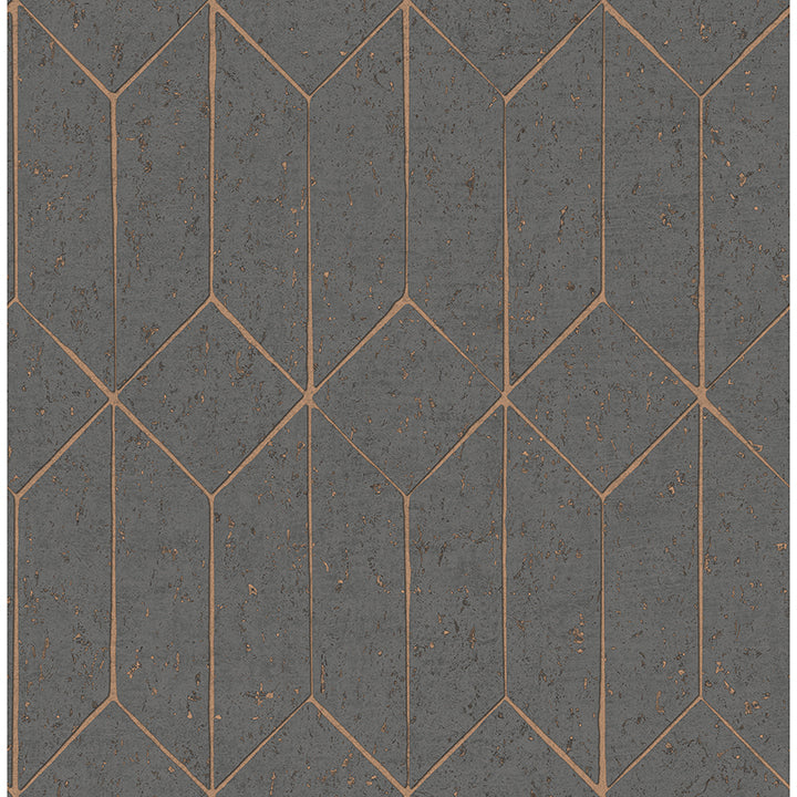 Picture of Hayden Charcoal Concrete Trellis Wallpaper