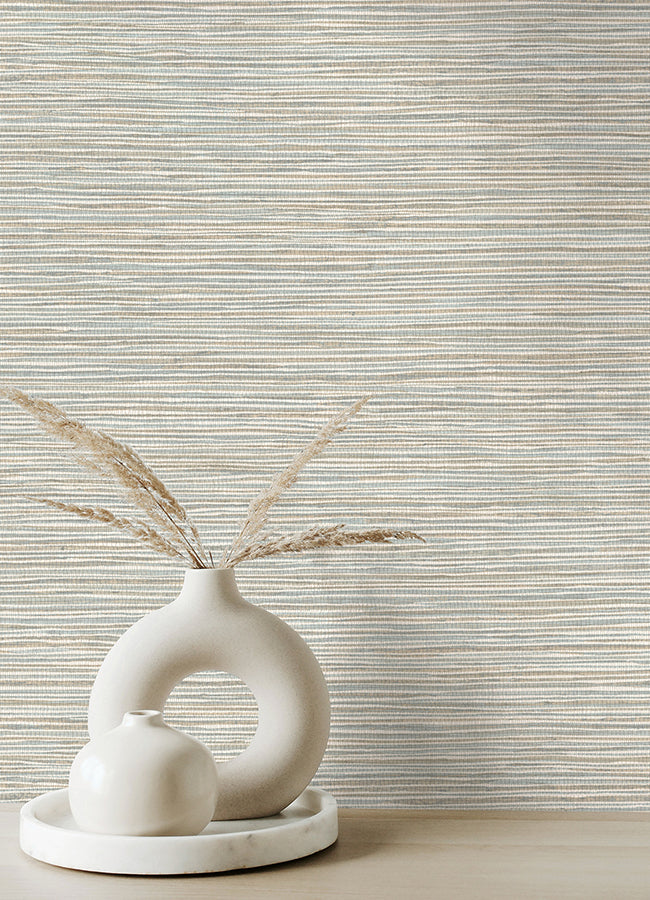 Alton Light Blue Faux Grasscloth Wallpaper  | Brewster Wallcovering - The WorkRm