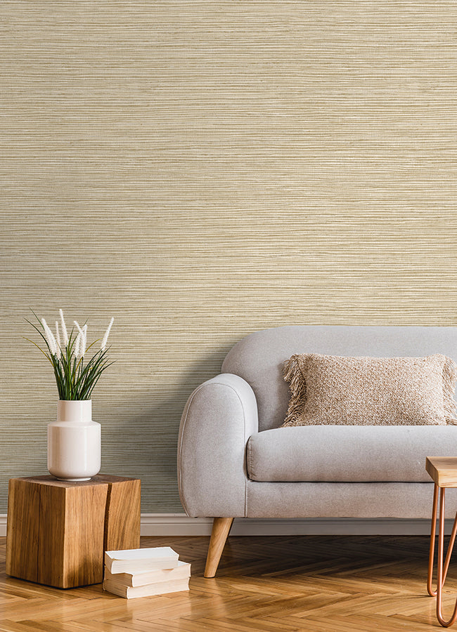 Alton Wheat Faux Grasscloth Wallpaper - Brewster Wallcovering