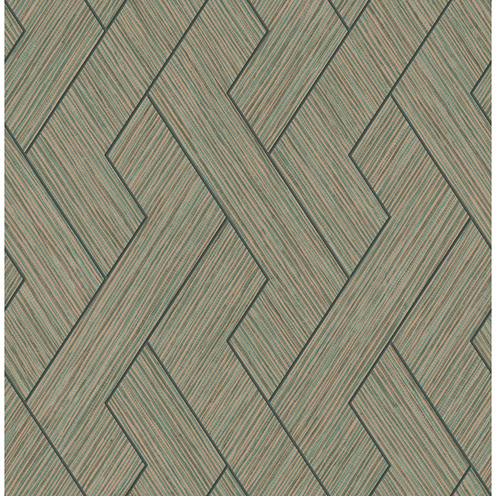 Picture of Ember Copper Geometric Basketweave Wallpaper