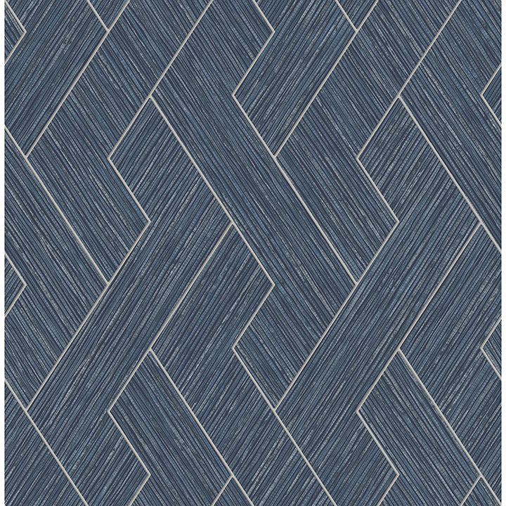 Picture of Ember Indigo Geometric Basketweave Wallpaper