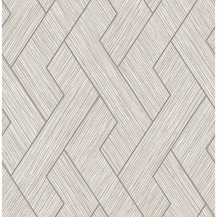 Picture of Ember Light Grey Geometric Basketweave Wallpaper