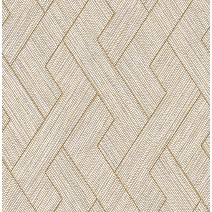 Picture of Ember Taupe Geometric Basketweave Wallpaper