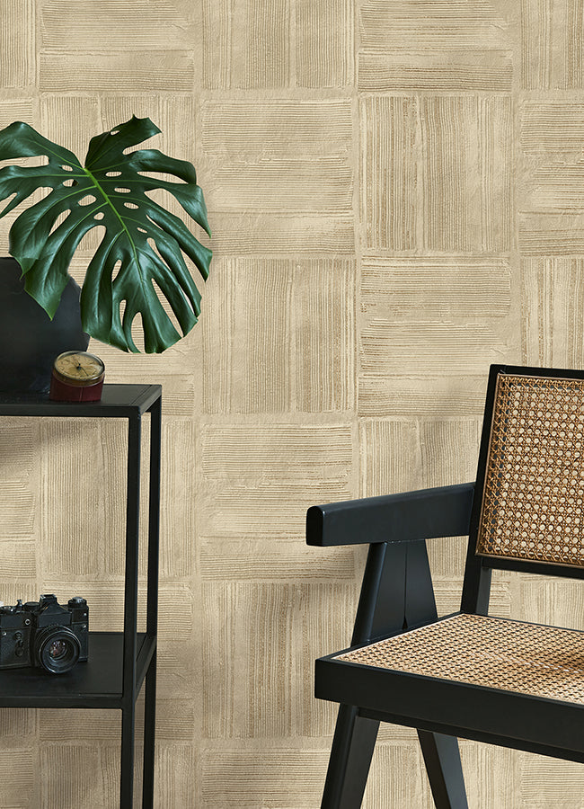 Jasper Neutral Block Texture Wallpaper  | Brewster Wallcovering - The WorkRm