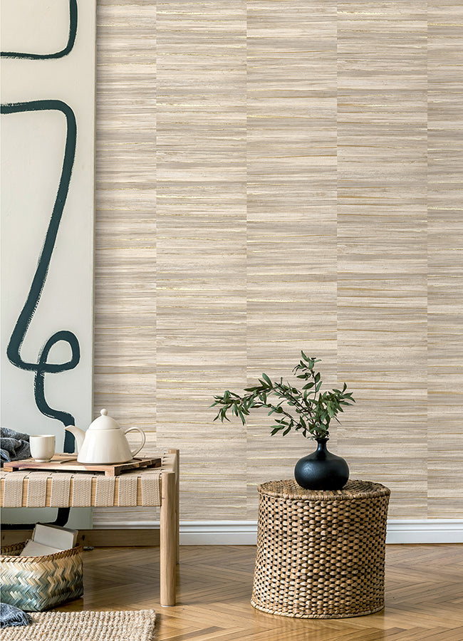 Rowan Wheat Faux Grasscloth Wallpaper  | Brewster Wallcovering - The WorkRm