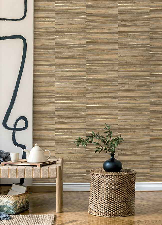 Rowan Chestnut Faux Grasscloth Wallpaper  | Brewster Wallcovering - The WorkRm