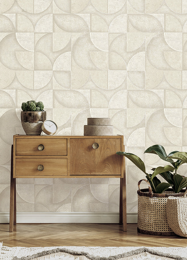 Addison Stone Retro Geo Wallpaper - Brewster Wallcovering