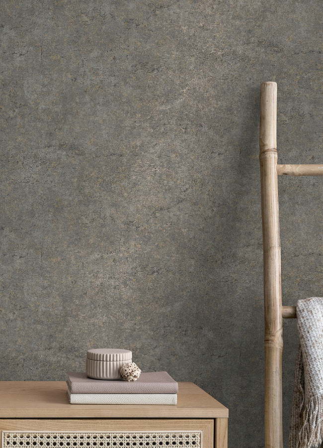 Colt Charcoal Cement Wallpaper  | Brewster Wallcovering - The WorkRm