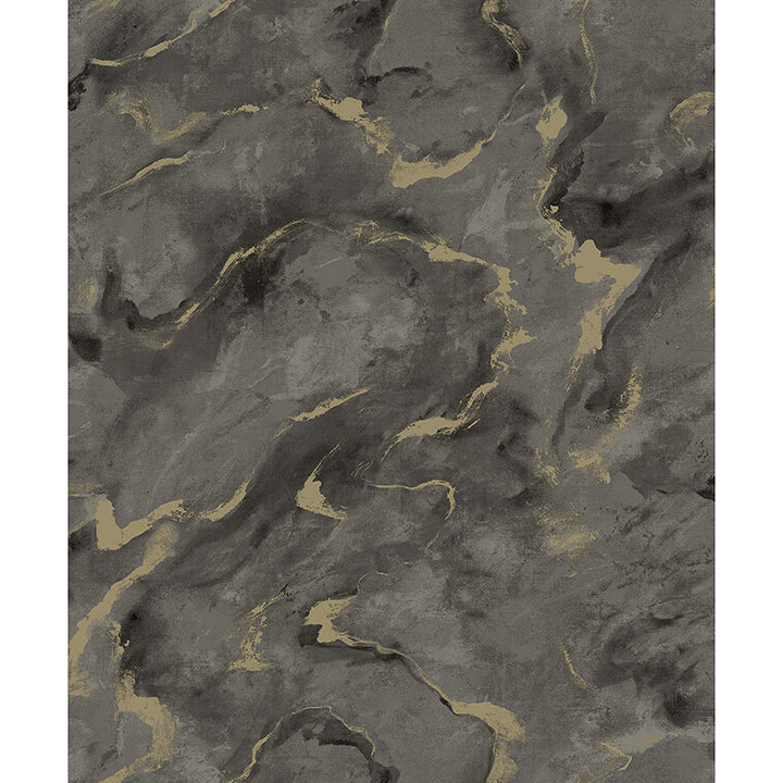 Brewster Wallcovering-Silenus Charcoal Marbled Wallpaper