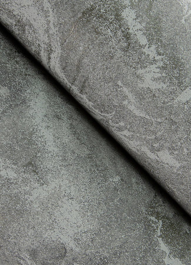 Meness Grey Metallic Marbling Wallpaper - Brewster Wallcovering