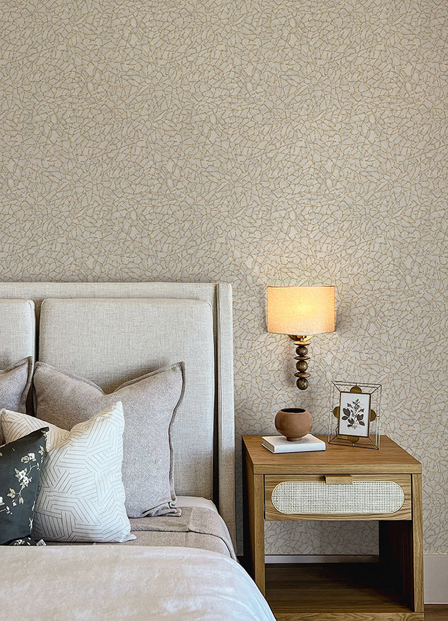 Soma Silver Metallic Crackling Wallpaper  | Brewster Wallcovering - The WorkRm