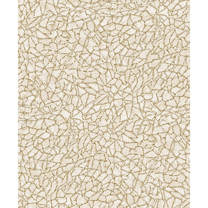 Brewster Wallcovering-Soma Gold Metallic Crackling Wallpaper