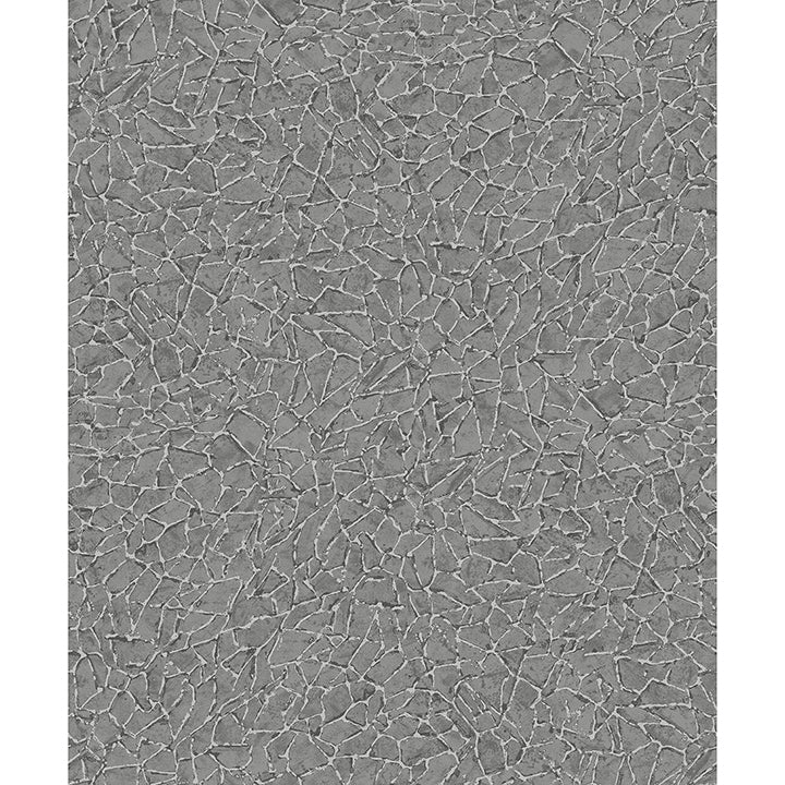 Brewster Wallcovering-Soma Sterling Metallic Crackling Wallpaper